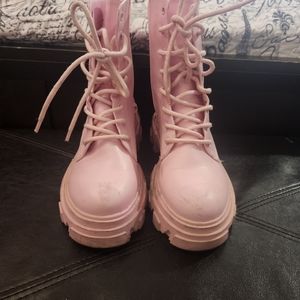 Pink Combat Boots
